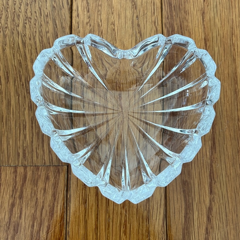 Vintage Mikasa Romantic Jewel Glass Heart Dish